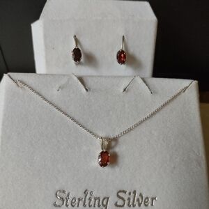 NWOT  Sterling Silver Earring/ Necklace set